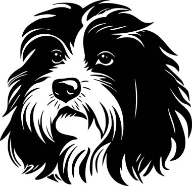 Havanese - minimalist and flat logo - vector illustration clipart