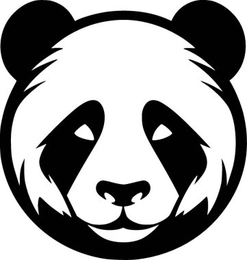 Panda - black and white vector illustration clipart