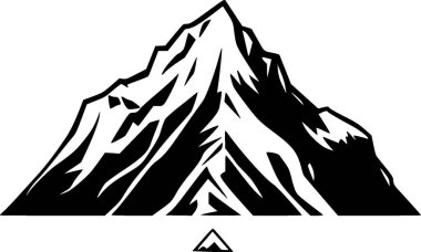 Mountain range - black and white isolated icon - vector illustration clipart