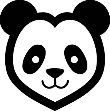 Panda - minimalist ve düz logo - vektör illüstrasyonu