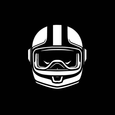 Helmet - black and white vector illustration clipart