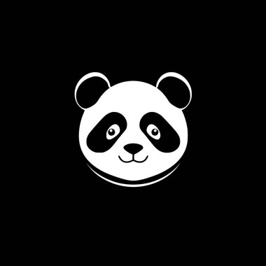 Panda - minimalist ve düz logo - vektör illüstrasyonu