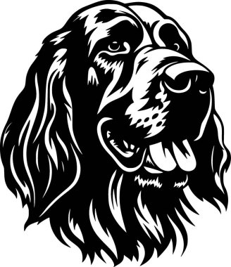 Rhodesian - black and white vector illustration clipart