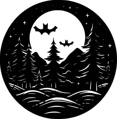 Hallowe'en - black and white isolated icon - vector illustration clipart