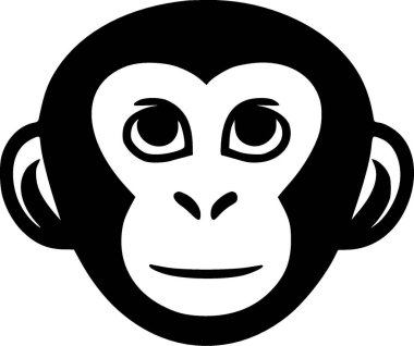 Monkey - minimalist and simple silhouette - vector illustration clipart