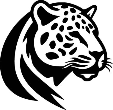 Leopard - black and white isolated icon - vector illustration clipart