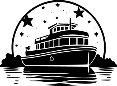 Boat - minimalist and simple silhouette - vector illustration clipart