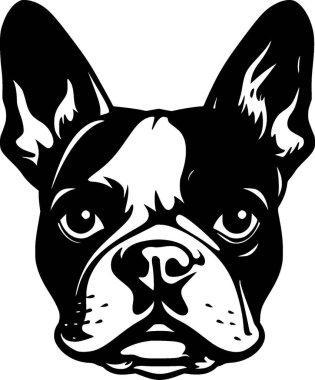 Boston Terrier - minimalist ve basit siluet - vektör çizimi