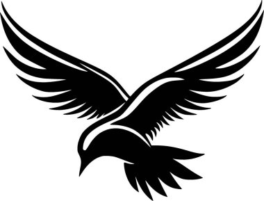 Petrel - black and white vector illustration clipart