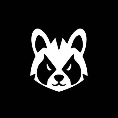 Panda - black and white isolated icon - vector illustration clipart