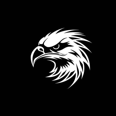 Eagle - black and white isolated icon - vector illustration clipart