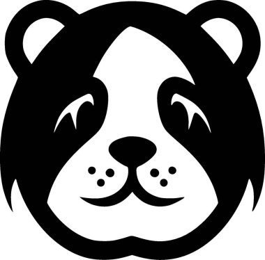 Panda - black and white vector illustration clipart