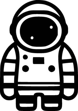 Astronot - minimalist ve basit siluet - vektör illüstrasyonu