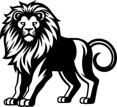 Lion - minimalist and simple silhouette - vector illustration clipart