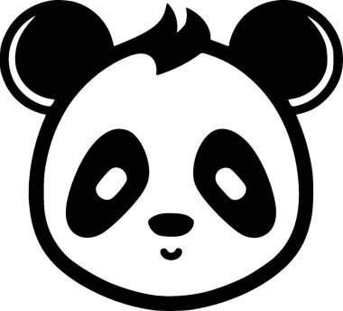 Panda - minimalist ve basit siluet - vektör illüstrasyonu