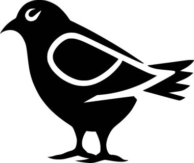 Pigeon - black and white isolated icon - vector illustration clipart