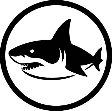 Shark - minimalist and simple silhouette - vector illustration clipart