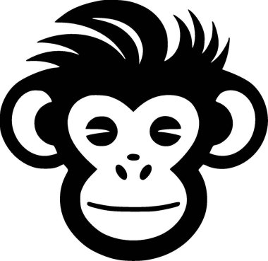 Monkey - minimalist and simple silhouette - vector illustration clipart