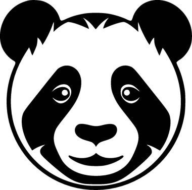 Panda - black and white isolated icon - vector illustration clipart