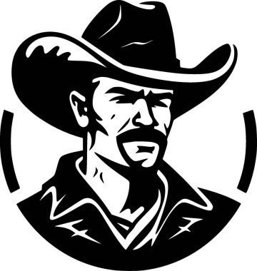 Western - black and white vector illustration clipart