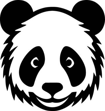 Panda - minimalist ve basit siluet - vektör illüstrasyonu