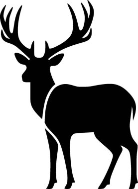 Deer - minimalist and simple silhouette - vector illustration clipart