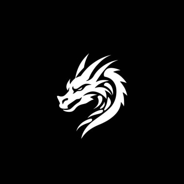 Dragon - minimalist ve düz logo - vektör illüstrasyonu