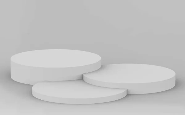 Szary Biały Cylinder Podium Minimalne Tło Studio Abstrakcyjny Geometryczny Kształt — Zdjęcie stockowe