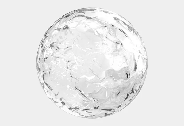 Bola Gelo Isolada Fundo Branco Com Caminho Recorte Esfera Abstrata — Fotografia de Stock