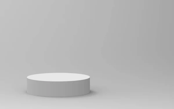 Сірий Білий Циліндр Подіум Мінімальний Студійний Фон Анотація Геометричної Форми — стокове фото