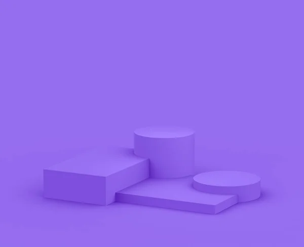 Abstrakte Violett Plattform Minimalen Studio Hintergrund Geometrische Form Objekt Illustration — Stockfoto