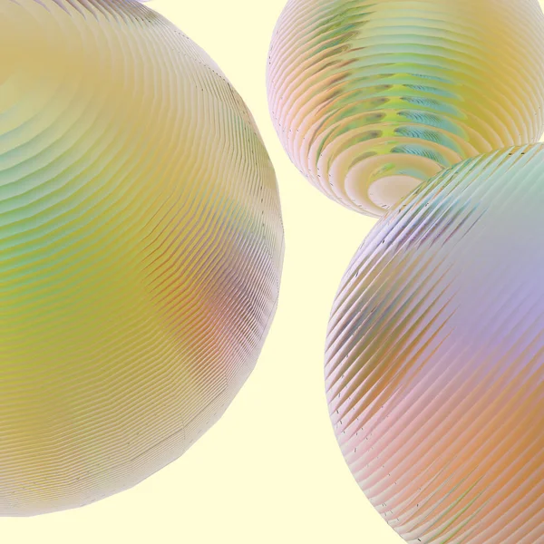 3D金属鋼ボールイエローゴールドグラデーション色は 現代の背景を隔離しました 概要円形状オブジェクトイラストレンダリング — ストック写真