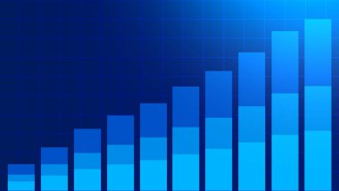 Abstract graph chart of stock market trade background. Growth up business financial investment or economic concept.