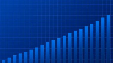 Abstract graph chart of stock market trade background. Growth up business financial investment or economic concept.