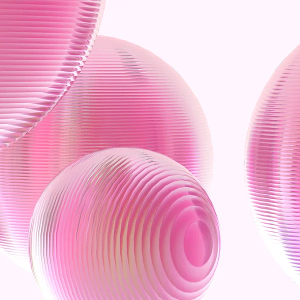 Metall Stål Bollar Rosa Pastell Lutning Färger Isolerad Modern Bakgrund — Stockfoto