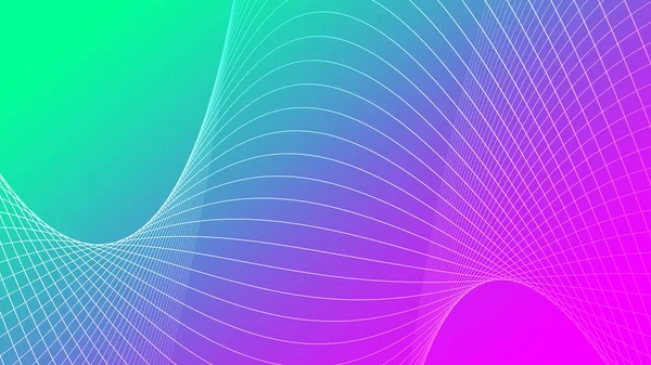 波線のパターンテクスチャの背景を持つ抽象的な緑のピンクの色のグラデーション テクノロジービジネスのコンセプトに使用する — ストック写真