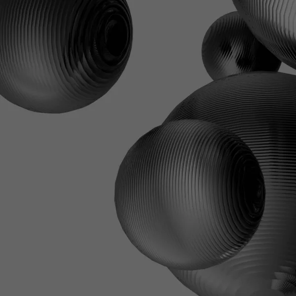 Metallstahlkugel Schwarz Und Grau Farbverlauf Isoliert Modernen Hintergrund Abstrakte Blase — Stockfoto