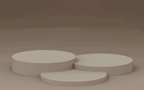 Brun Cylinder Podium Minimal Studio Bakgrund Abstrakt Geometrisk Form Objekt — Stockfoto