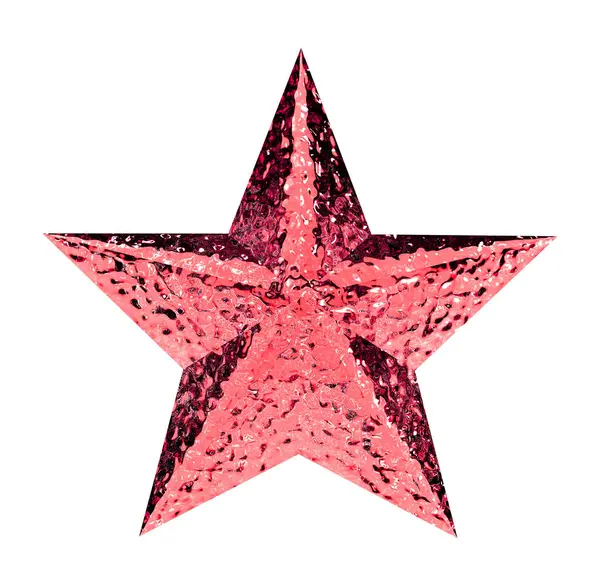 Красная Рождественская Звезда Выделена Белом Фоне Объект Рендеринг Пути Обрезки — стоковое фото