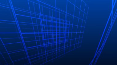 Çizgi tasarım dokusu arkaplanı olan soyut mavi renk gradyanı. Teknoloji sektörü kavramı için kullan.