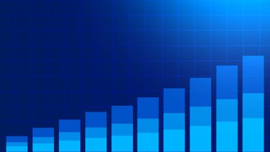 Abstract graph chart of stock market trade background. Growth up business financial investment or economic concept.