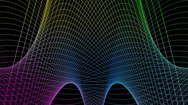 波線のグラフィックデザインのテクスチャの背景と抽象的な青の色グラデーション テクノロジービジネスのコンセプトに使用する — ストック写真