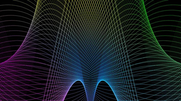 波線のグラフィックデザインのテクスチャの背景と抽象的な青の色グラデーション テクノロジービジネスのコンセプトに使用する — ストック写真
