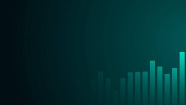 Abstract graph chart of stock market trade background. Growth up business financial investment or economic concept.