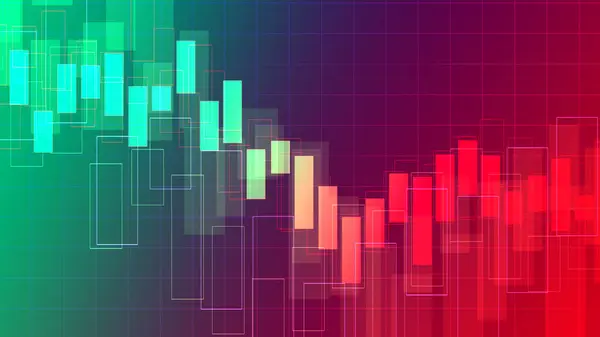 stock image Abstract graph chart of stock market trade background. Growth up business financial investment or economic concept.