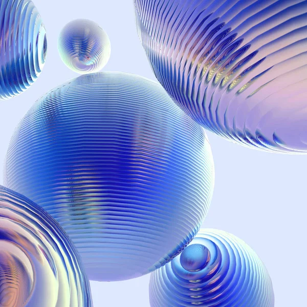 Metalen Stalen Ballen Pastel Gradiënt Kleur Geïsoleerde Moderne Achtergrond Abstract — Stockfoto