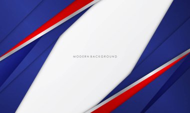 Kırmızı ve beyaz arkaplan ile modern soyut mavi
