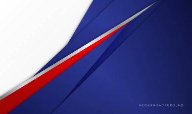 Kırmızı ve beyaz arkaplan ile modern soyut mavi