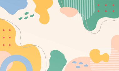 El çizimi düz tasarım soyut çok renkli arkaplan