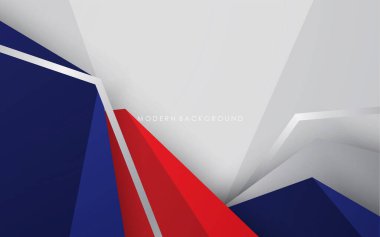 Modern soyut arkaplan mavi ve kırmızı ile beyaz renkli